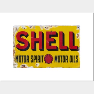 Old Shel* Vintage Enamel Sign Posters and Art